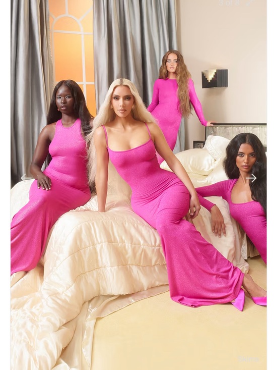 SKIMS Dresses & Skirts - Fitted Pink Maxi Dress - Women's Elegant Evening Gown
